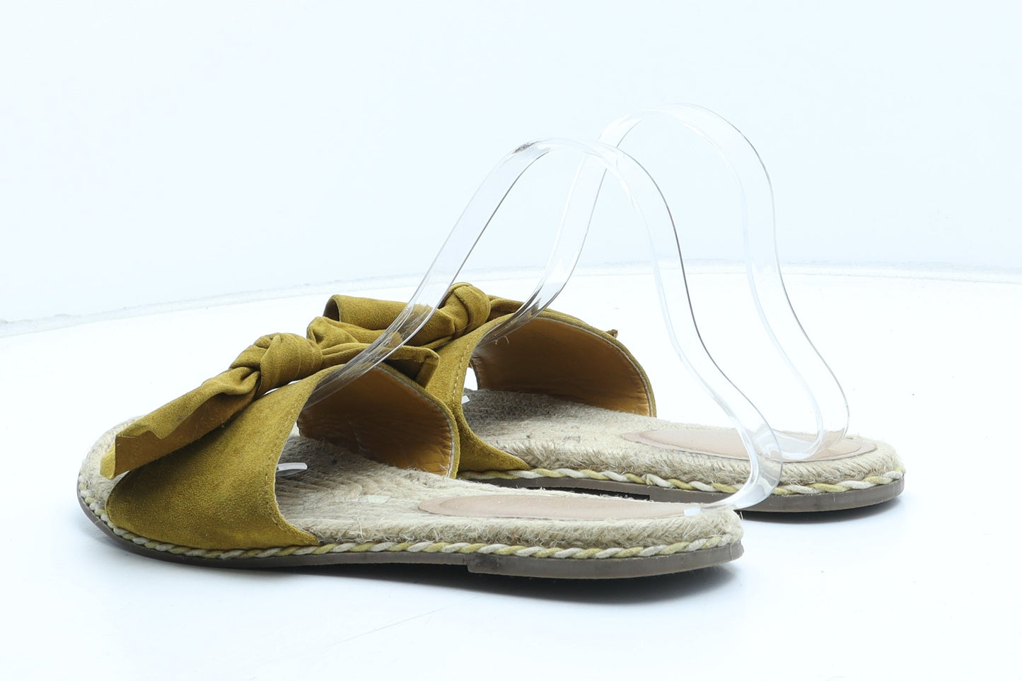 Preworn Womens Yellow Synthetic Slip On Sandal UK