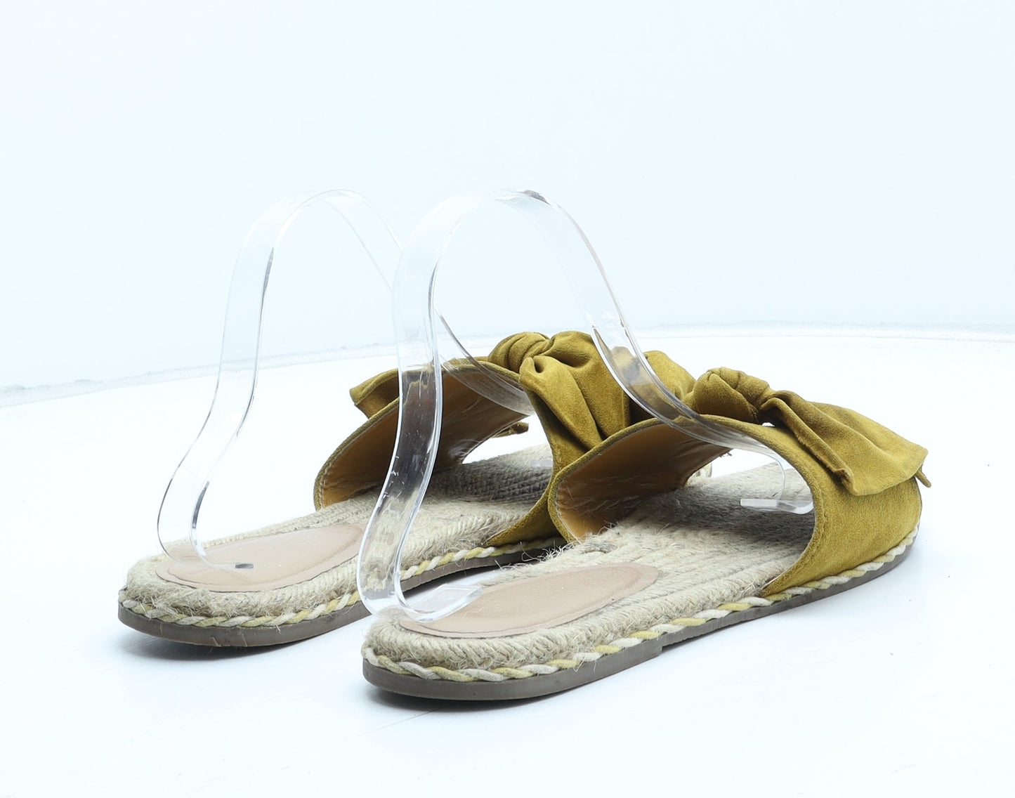 Preworn Womens Yellow Synthetic Slip On Sandal UK