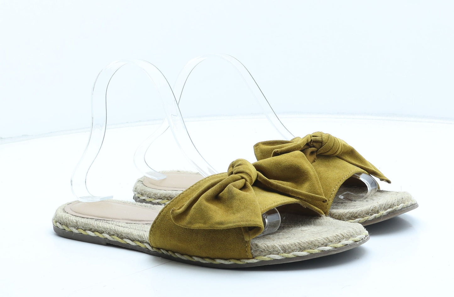 Preworn Womens Yellow Synthetic Slip On Sandal UK