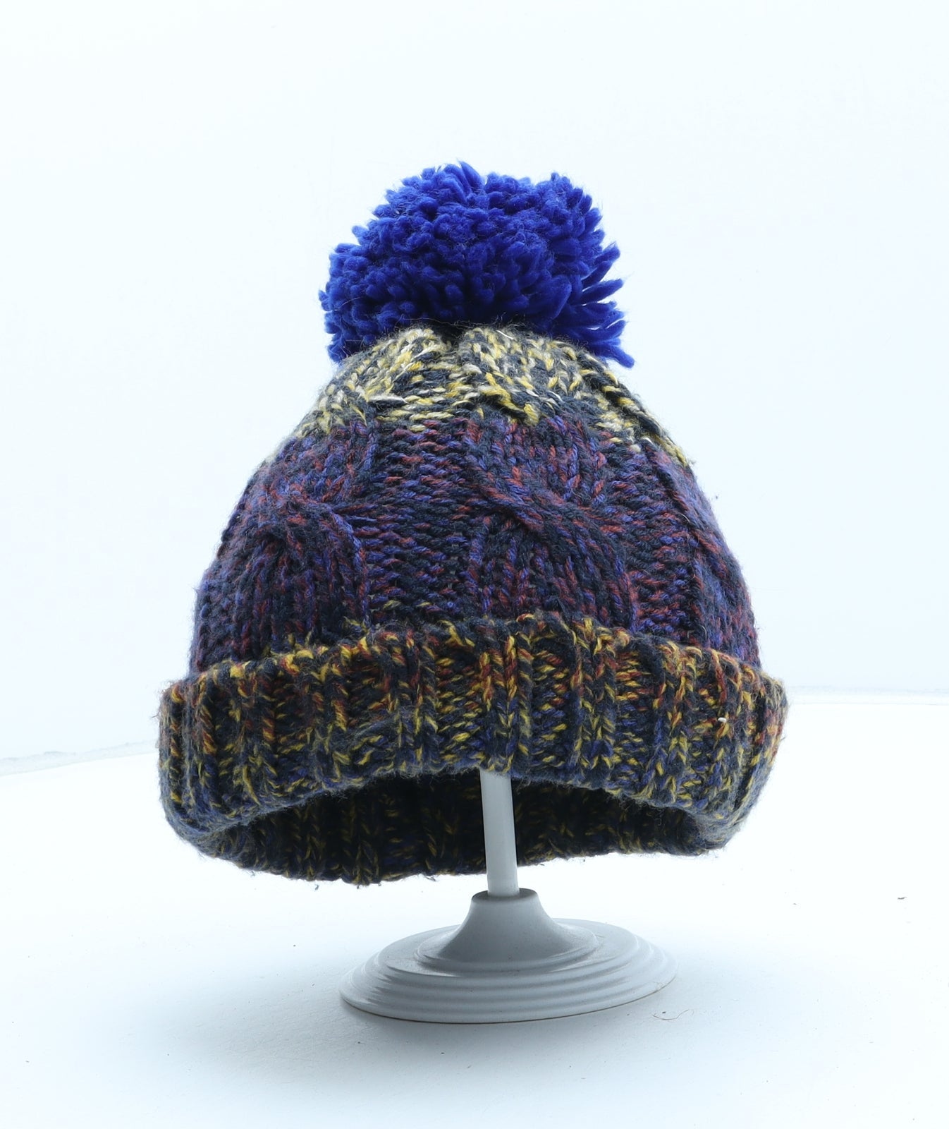 Primark Boys Multicoloured Colourblock Acrylic Bobble Hat One Size