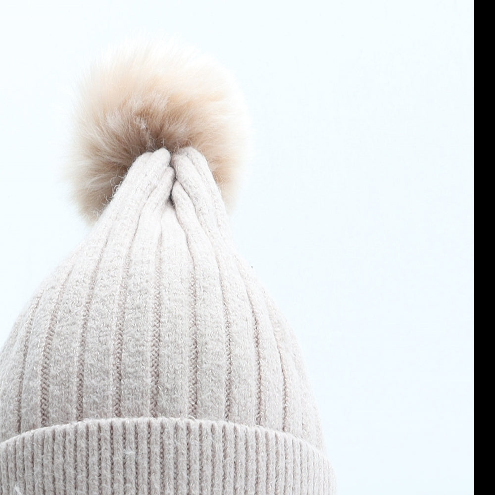 Primark Girls Pink Acrylic Bobble Hat One Size