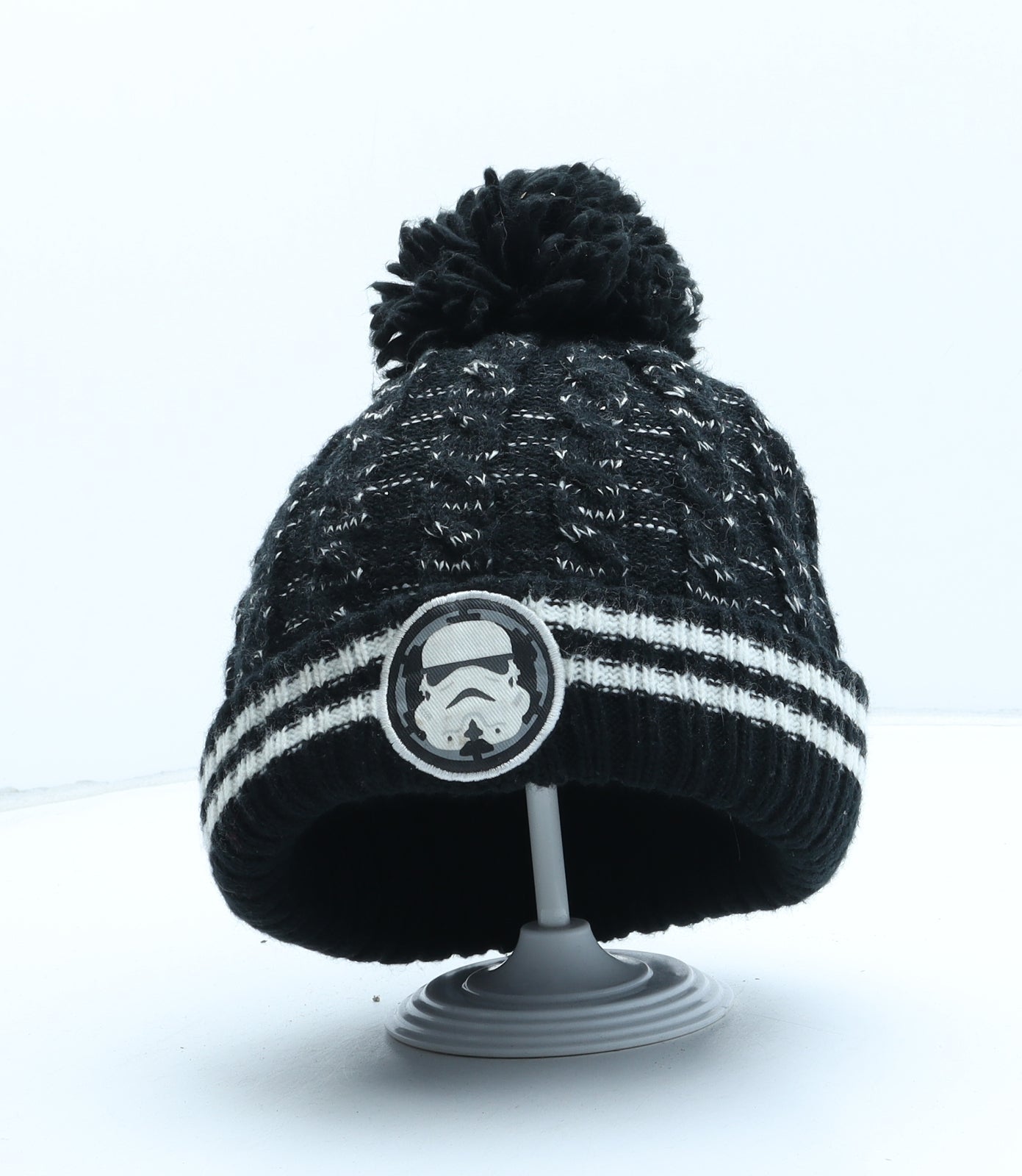 George Boys Black Acrylic Bobble Hat One Size - Star Wars Stormtrooper