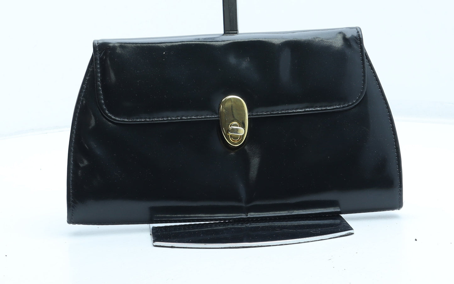 Holmes Womens Black Polyurethane Clutch Size Small