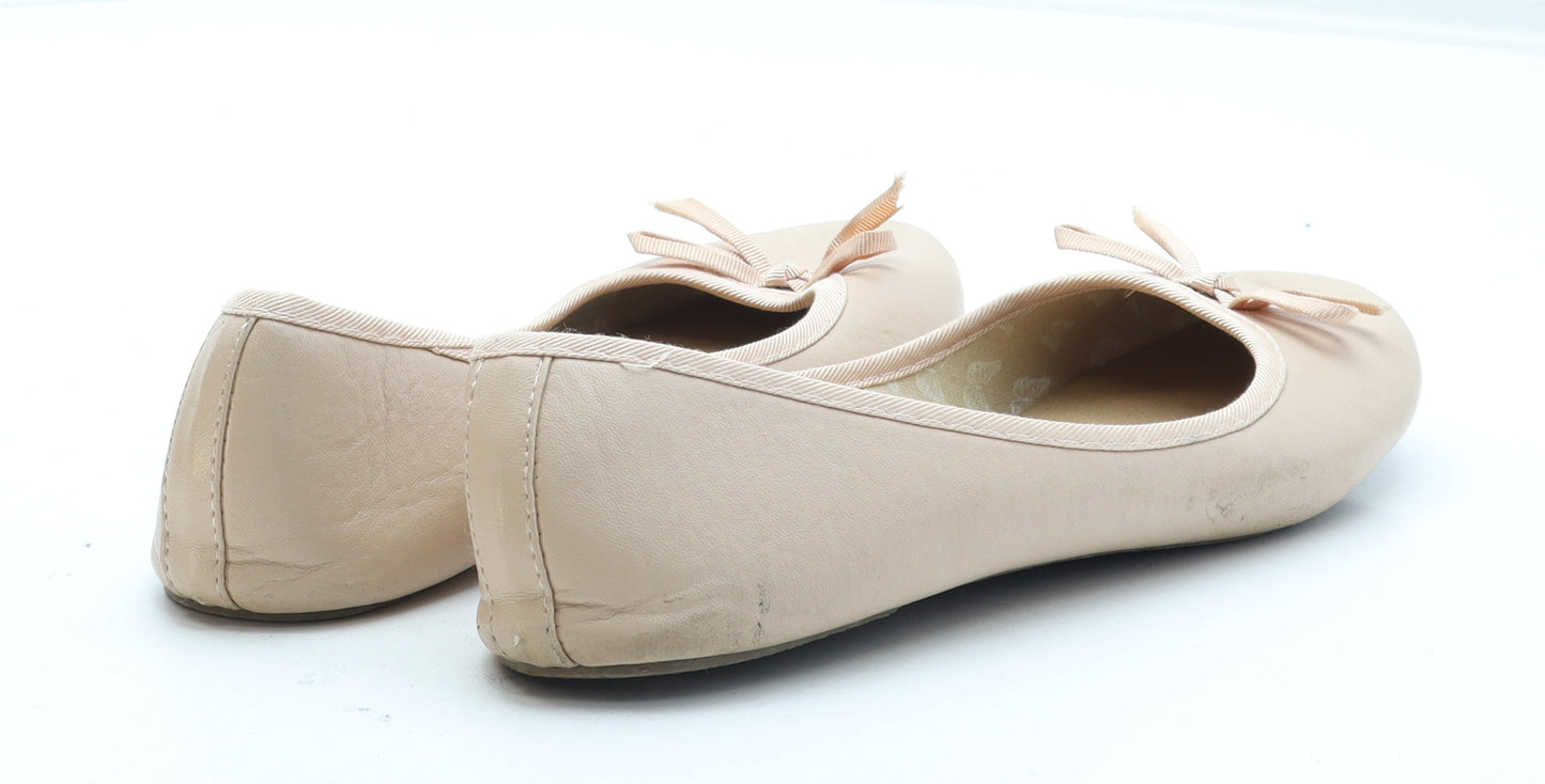 Atmosphere Womens Pink Polyester Ballet Flat UK