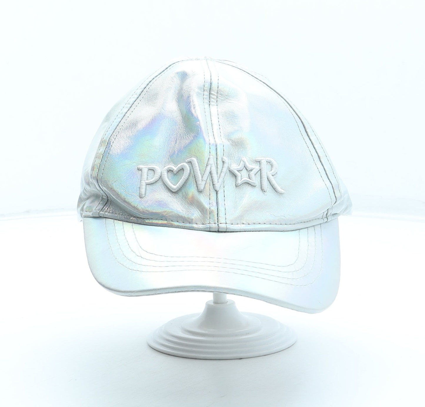 Primark Girls Silver Polyester Snapback Size Adjustable - Power Size 4-7 Years