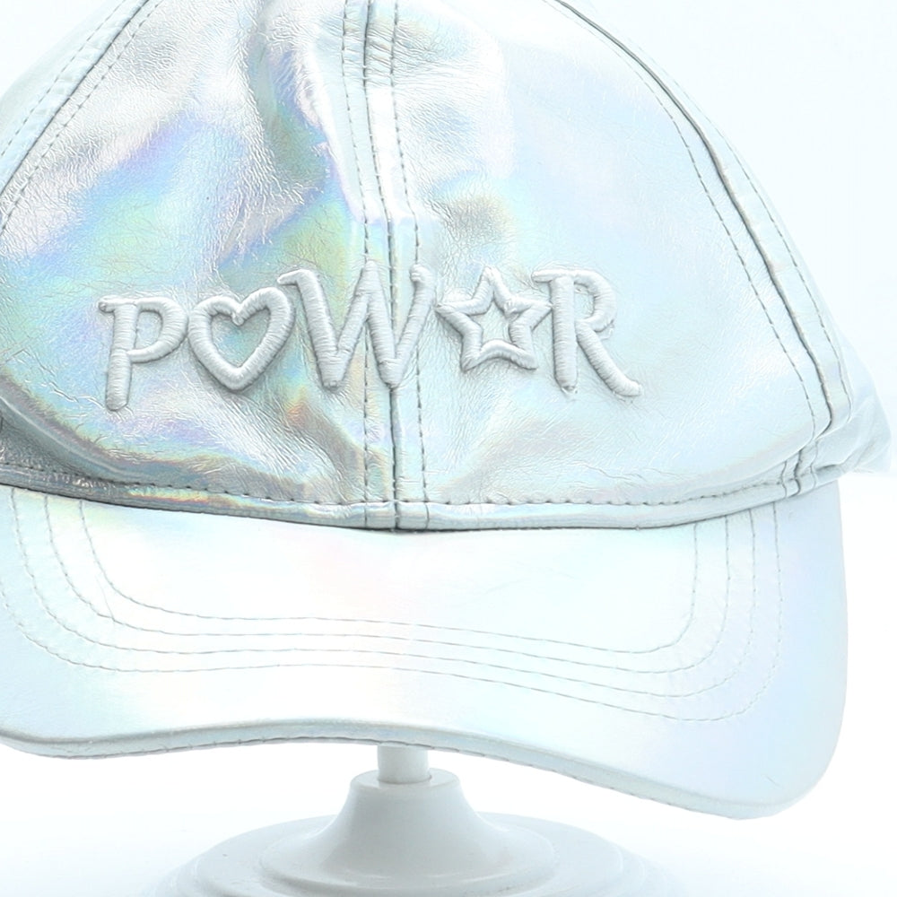 Primark Girls Silver Polyester Snapback Size Adjustable - Power Size 4-7 Years