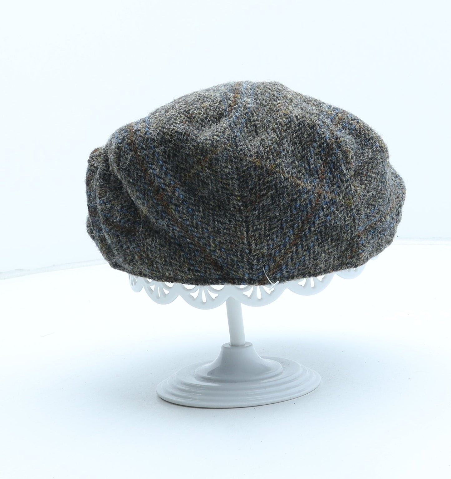 Hawkins Mens Green Herringbone Wool Flat Cap One Size