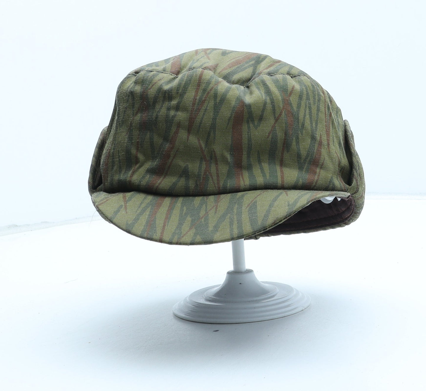 Preworn Womens Green Camouflage Polyester Peaked Cap One Size