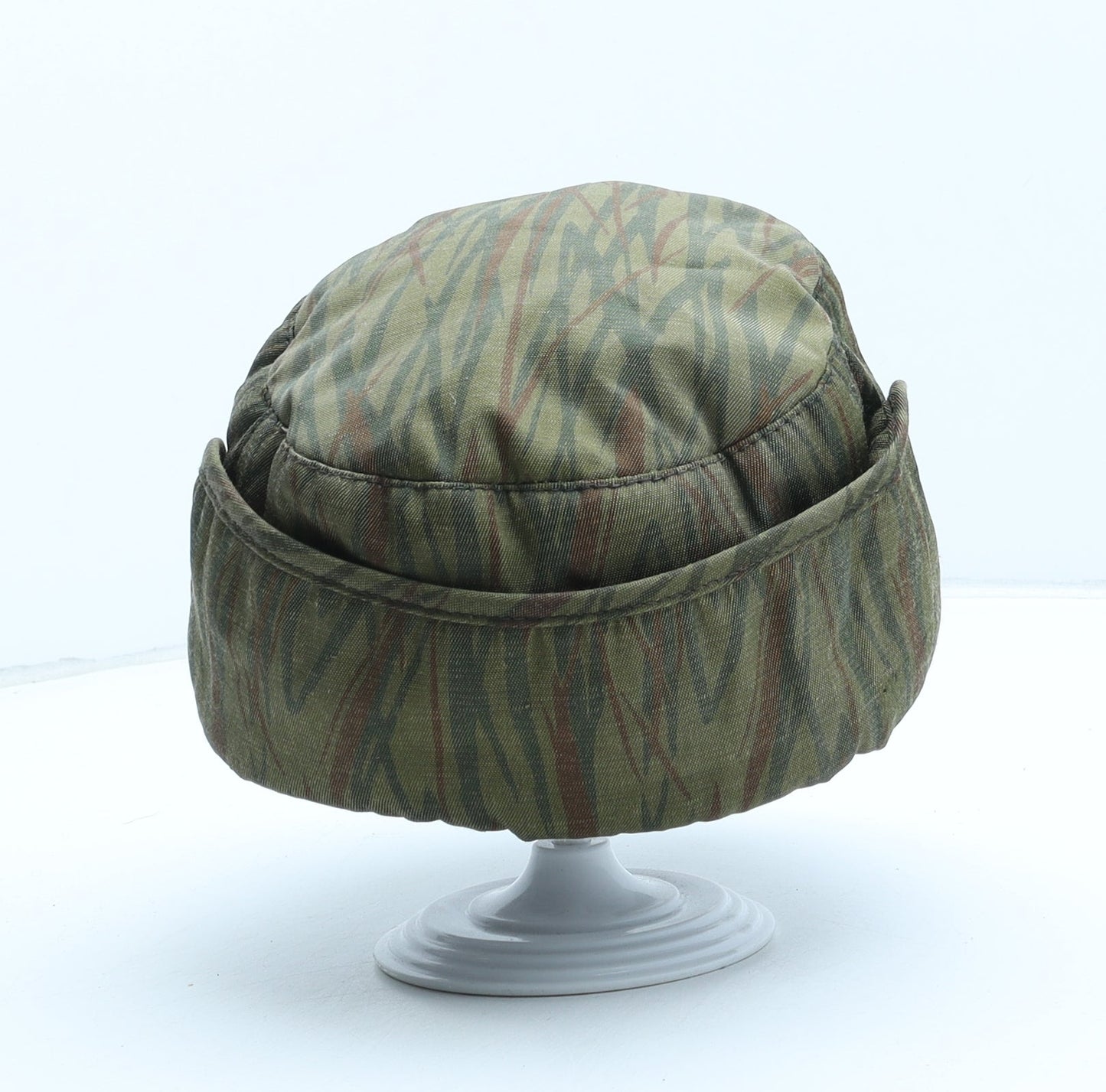 Preworn Womens Green Camouflage Polyester Peaked Cap One Size