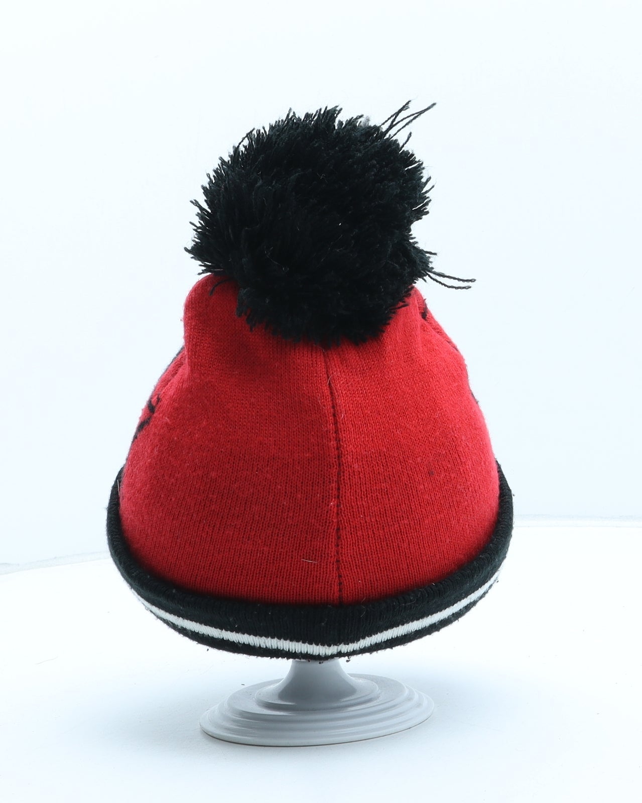 Primark Boys Red Geometric Acrylic Bobble Hat Size S - Spiderman
