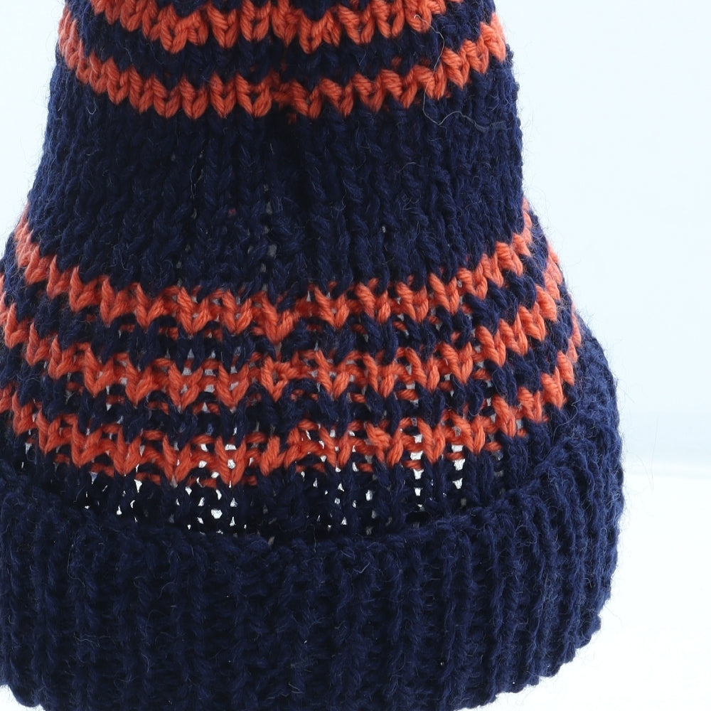 Preworn Boys Blue Colourblock Acrylic Beanie One Size