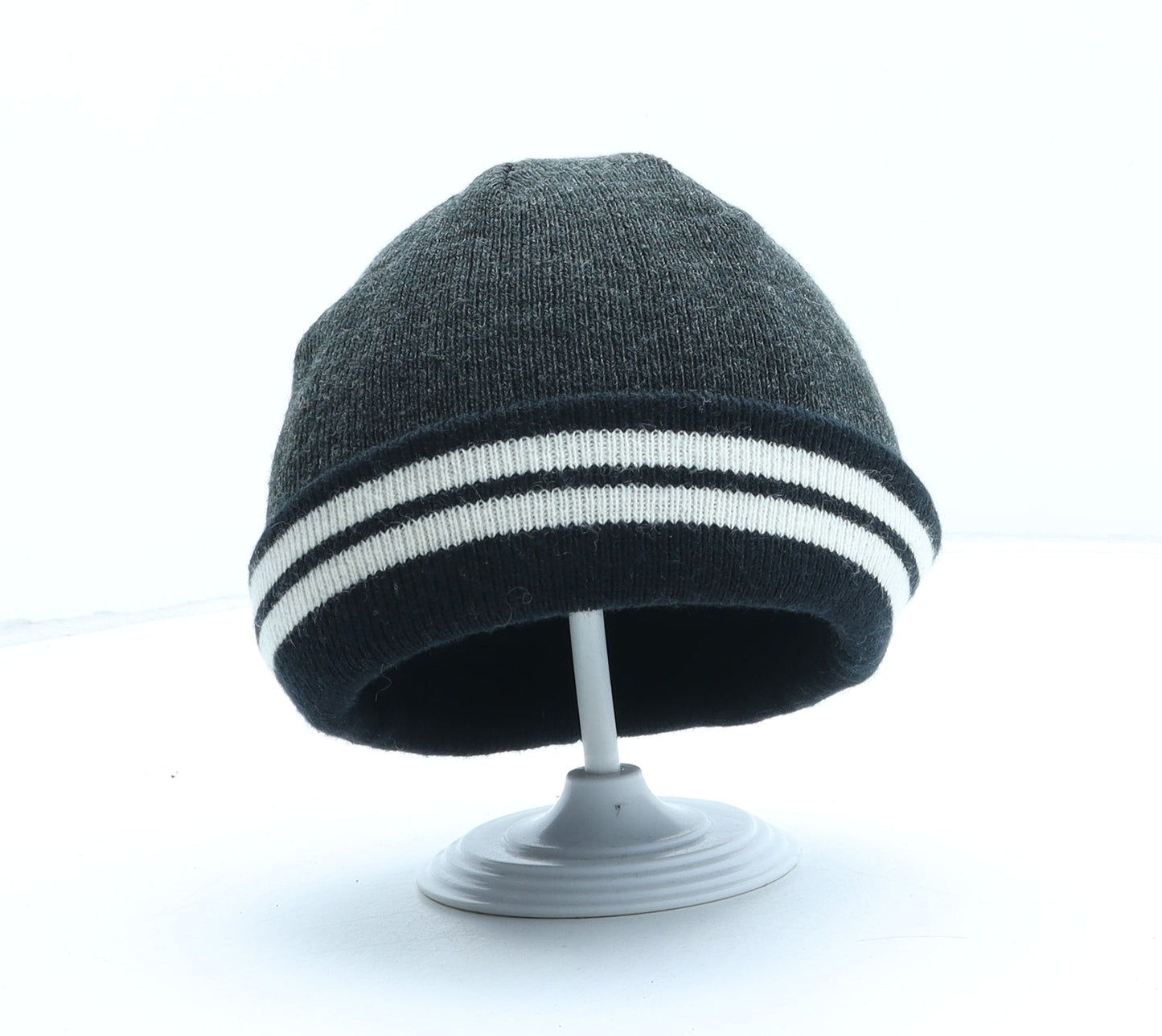 George Boys Grey Colourblock Acrylic Beanie One Size - UK Size 4-8 Years