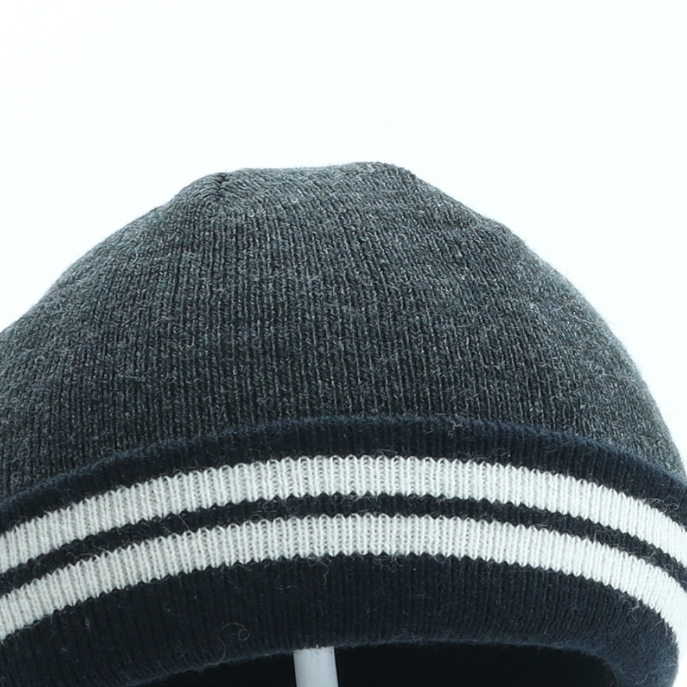 George Boys Grey Colourblock Acrylic Beanie One Size - UK Size 4-8 Years