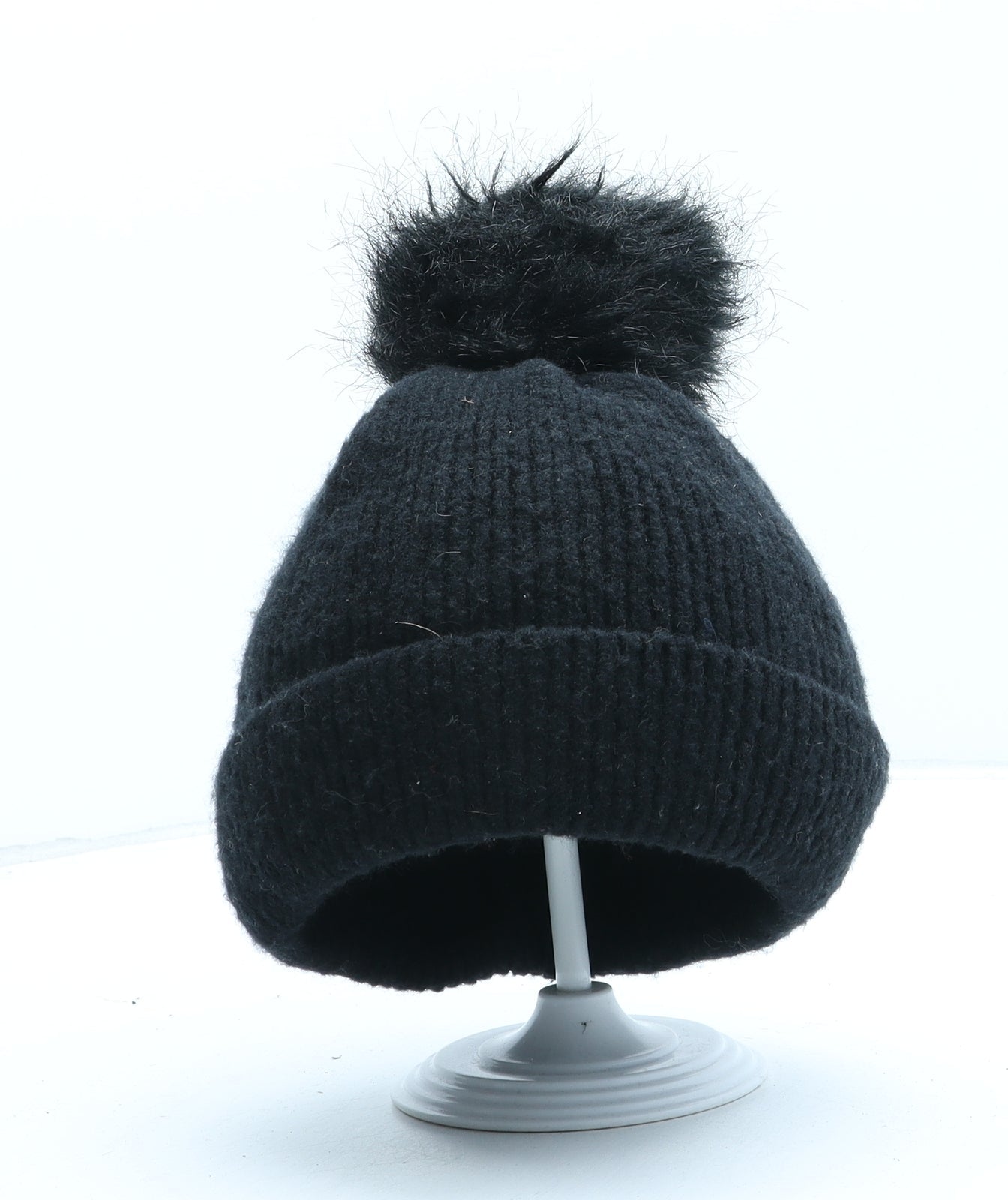 George Womens Black Acrylic Winter Hat One Size