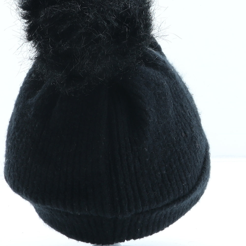 George Womens Black Acrylic Winter Hat One Size