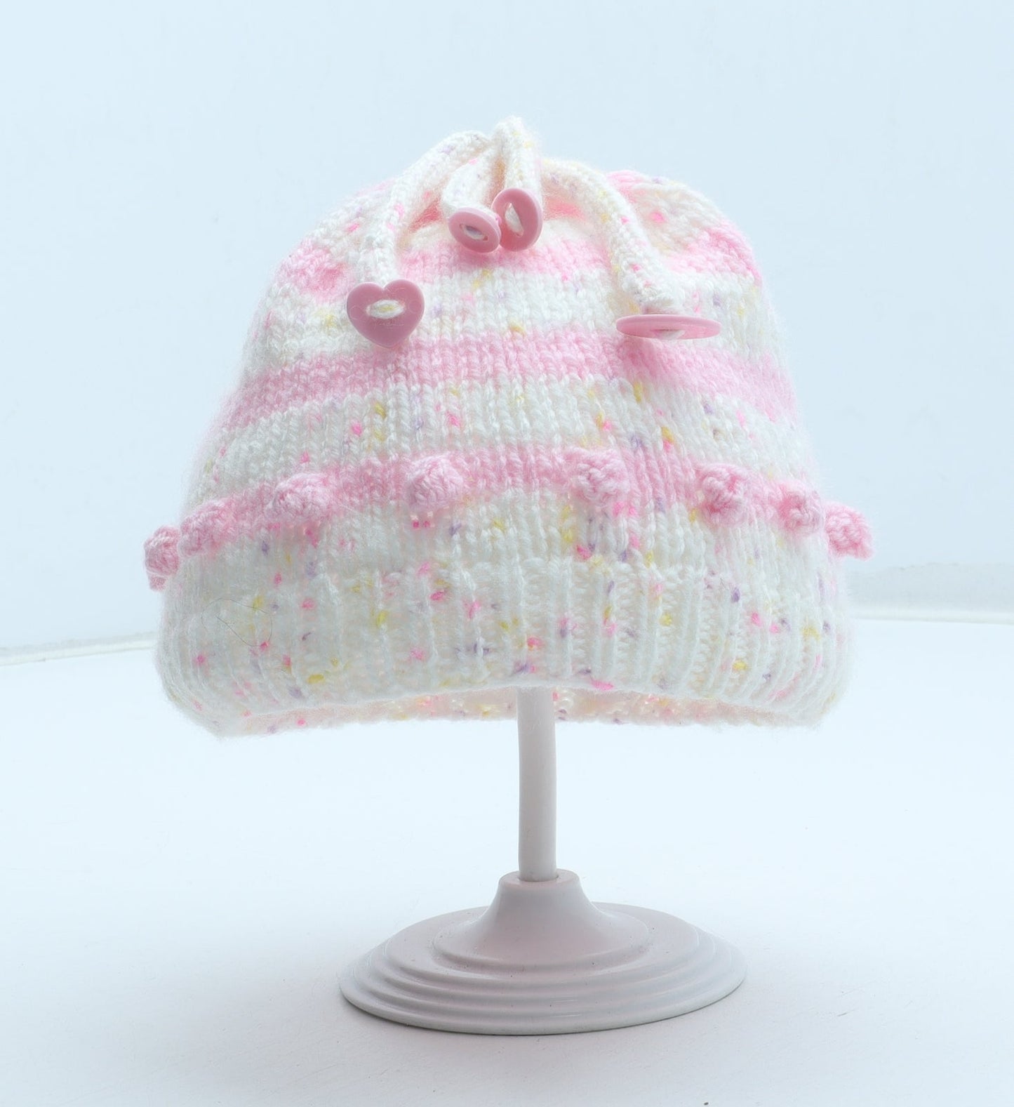 Preworn Girls Multicoloured Geometric Acrylic Beanie Size S