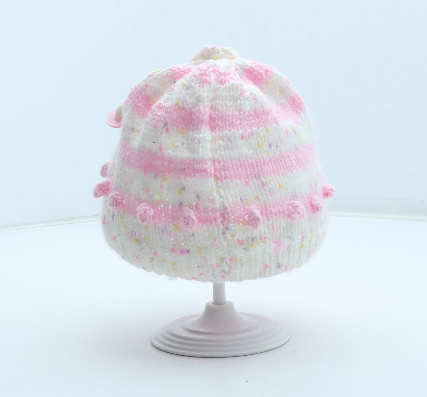 Preworn Girls Multicoloured Geometric Acrylic Beanie Size S
