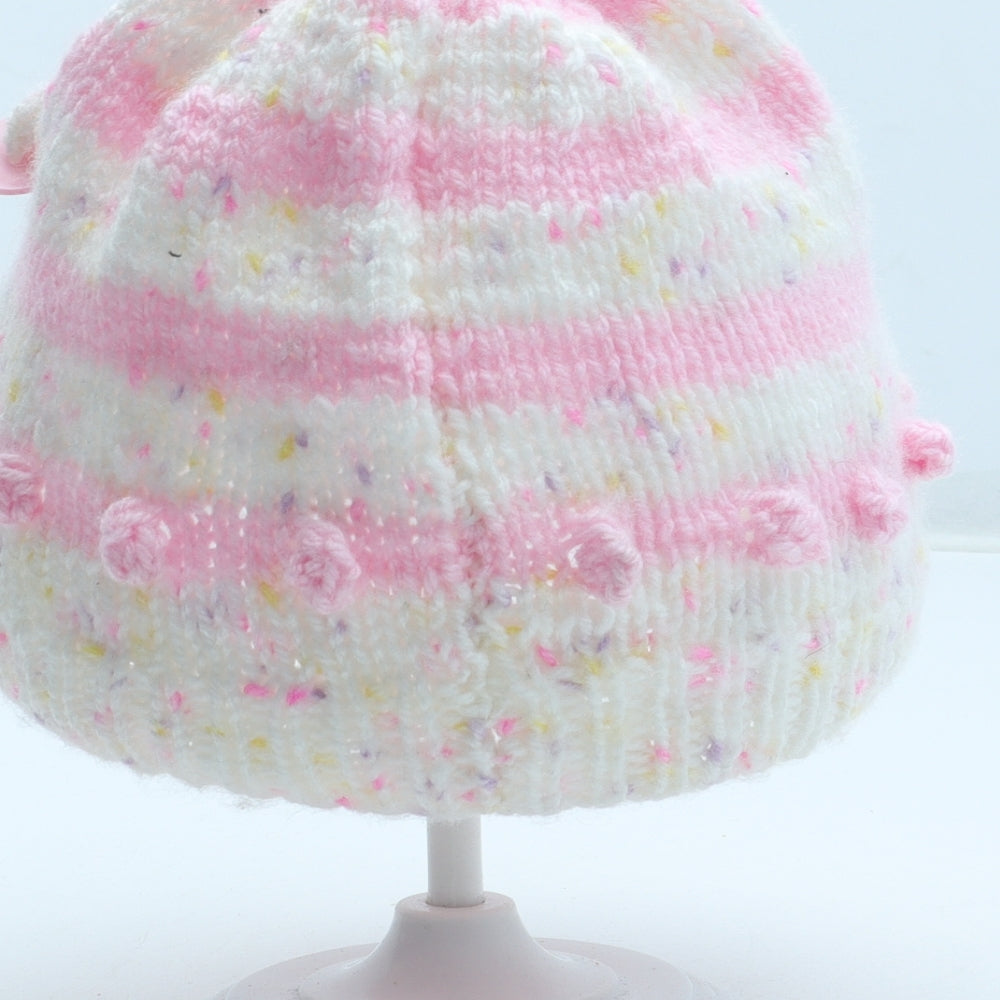 Preworn Girls Multicoloured Geometric Acrylic Beanie Size S