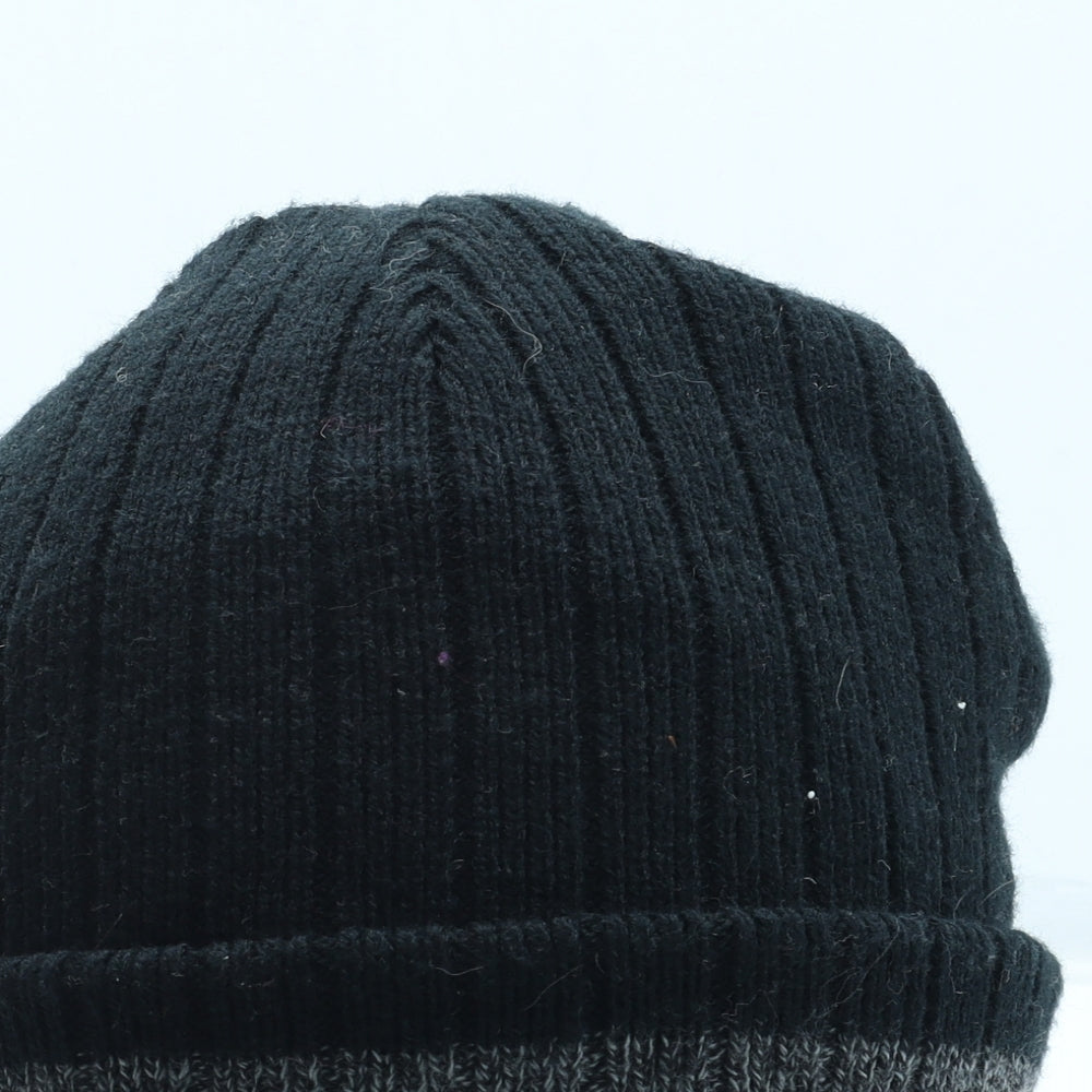 George Mens Black Acrylic Beanie One Size