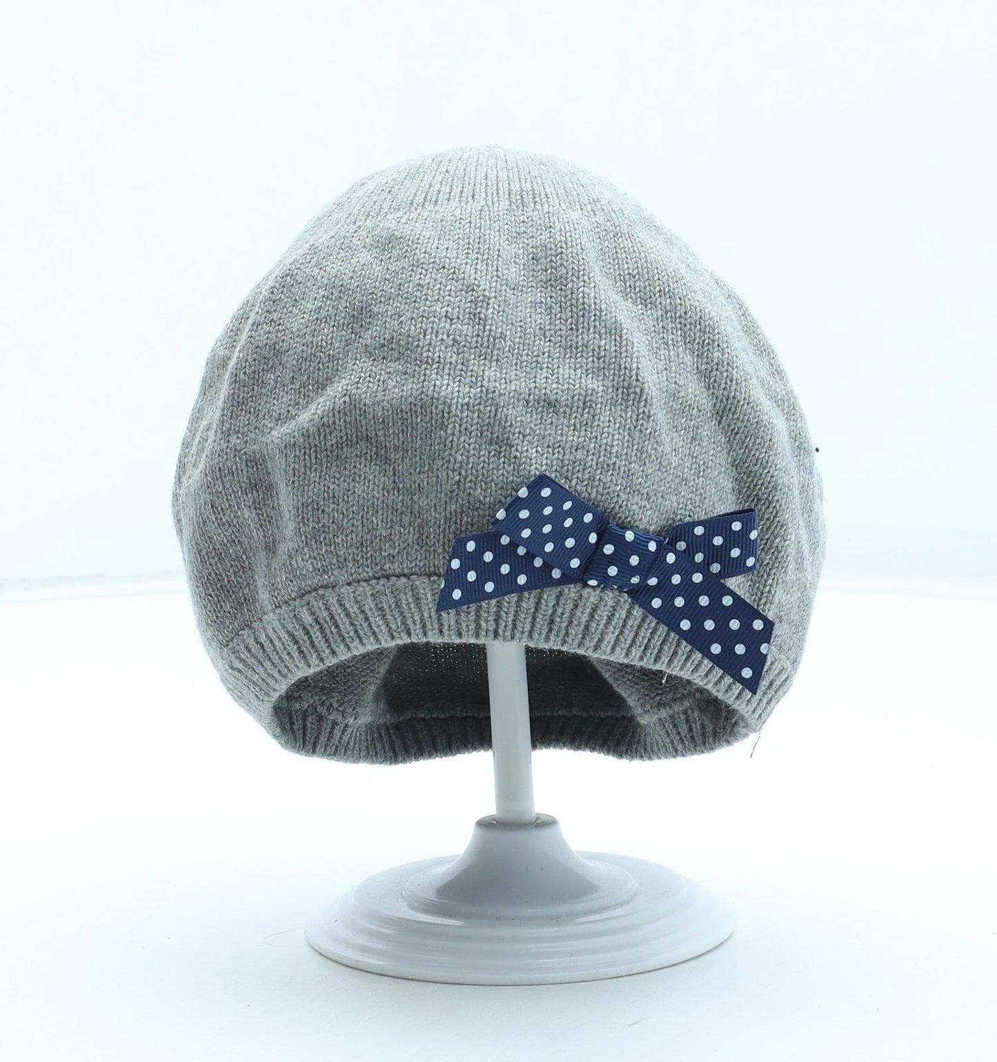 Preworn Girls Grey 100% Cotton Beanie Size S - Size 4 Years