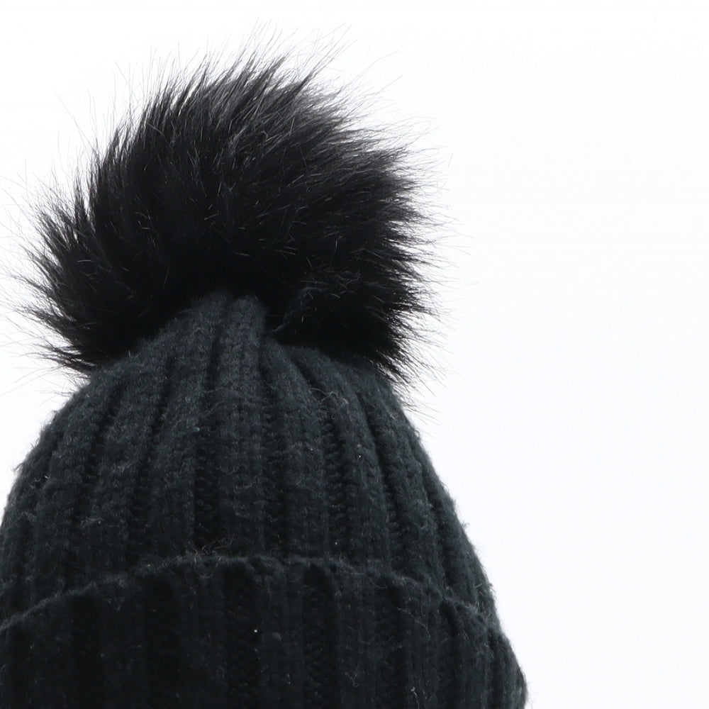 F&F Womens Black Modacrylic Winter Hat One Size