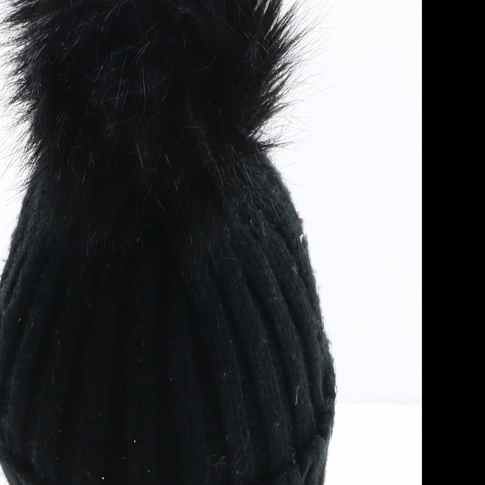 F&F Womens Black Modacrylic Winter Hat One Size