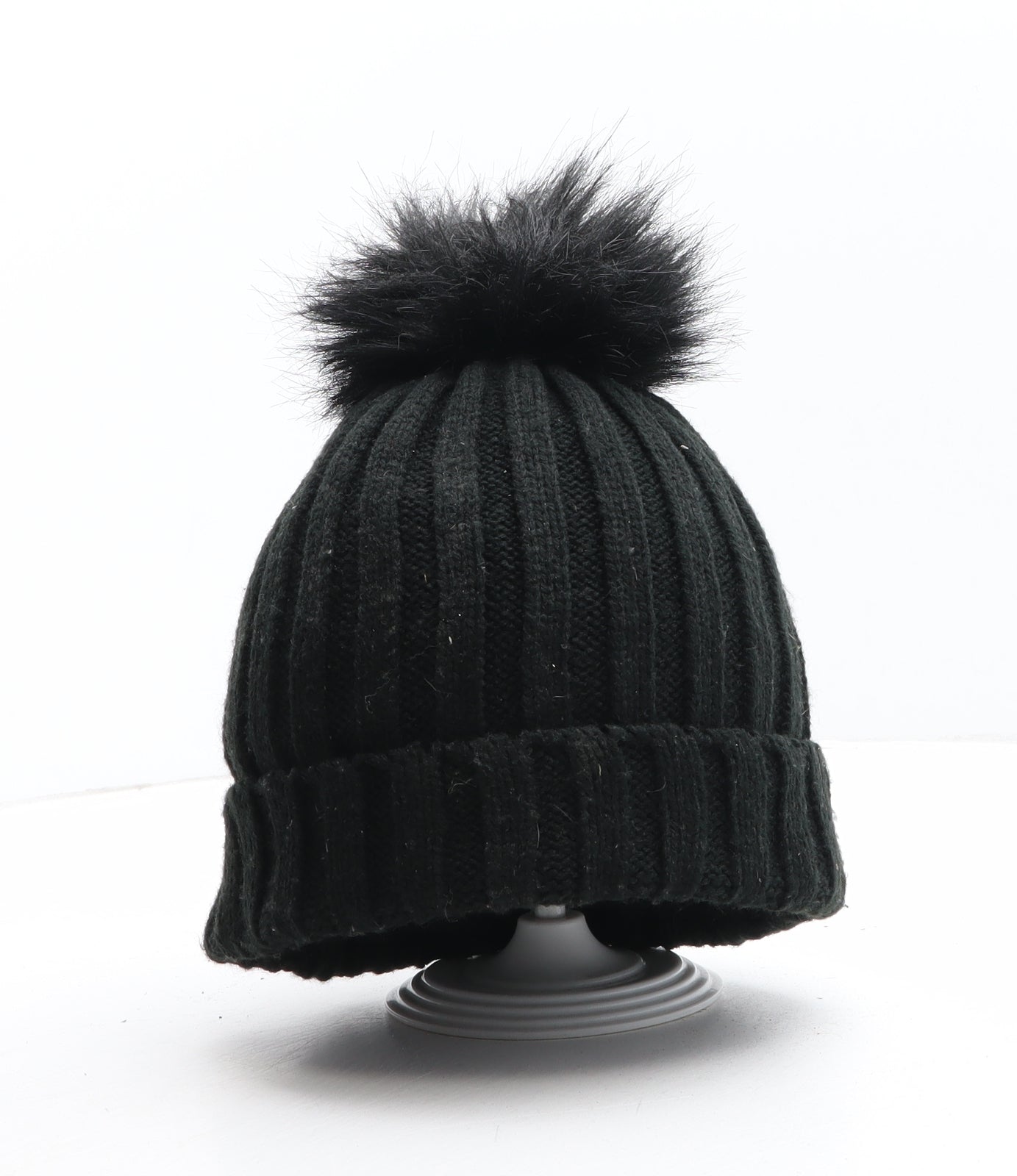 Primark Womens Black Acrylic Bobble Hat One Size