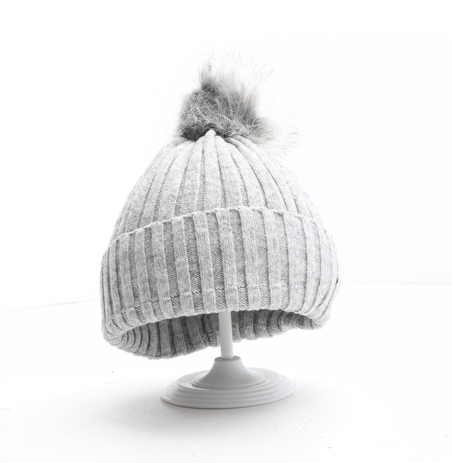 Primark Girls Grey Acrylic Bobble Hat One Size