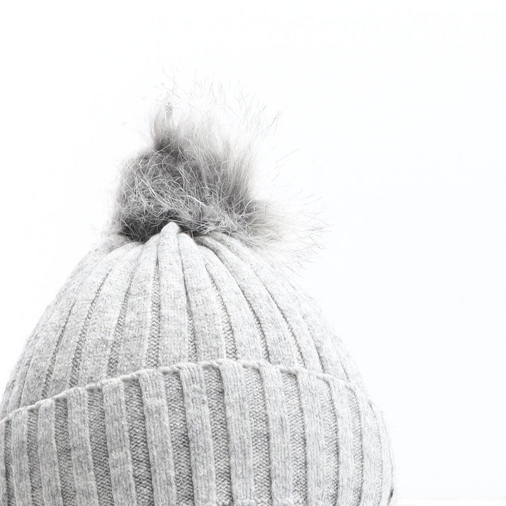 Primark Girls Grey Acrylic Bobble Hat One Size