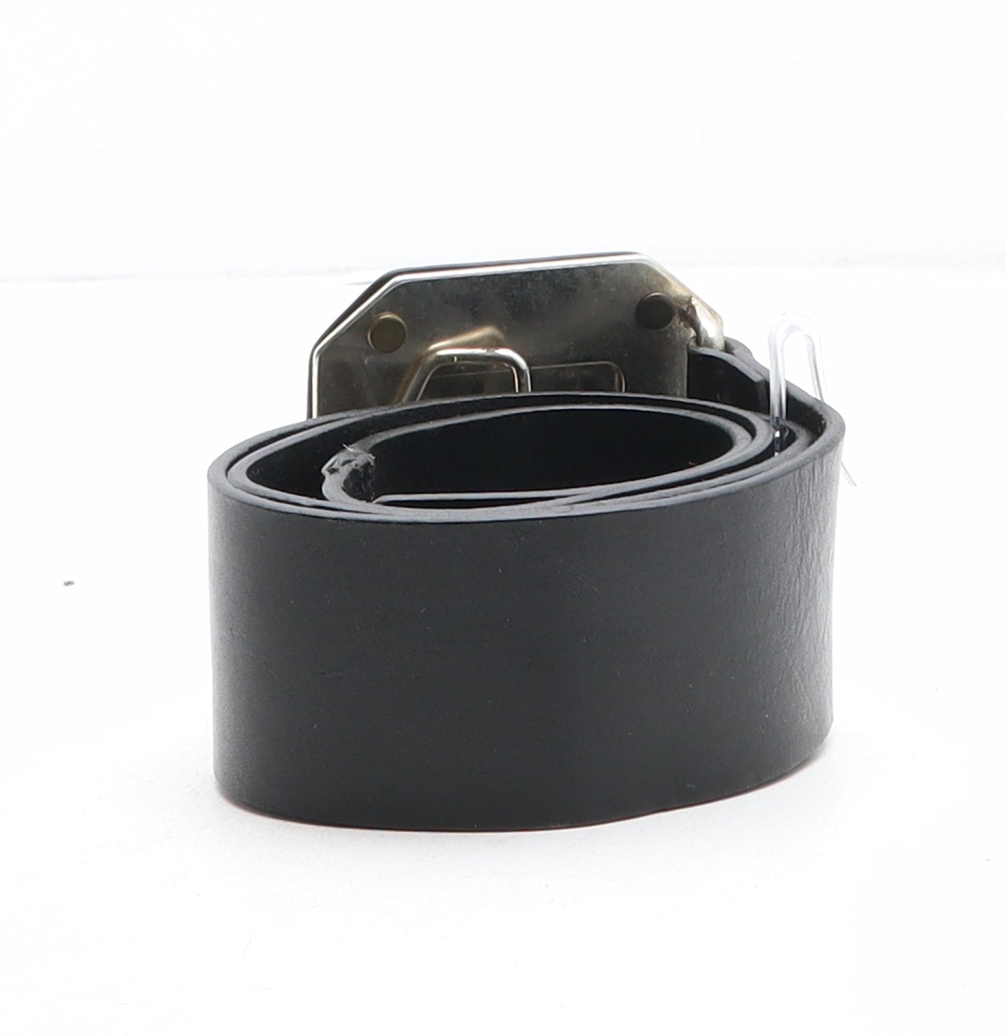 Marella Womens Black Solid Leather Fashion Belt Belt Size L