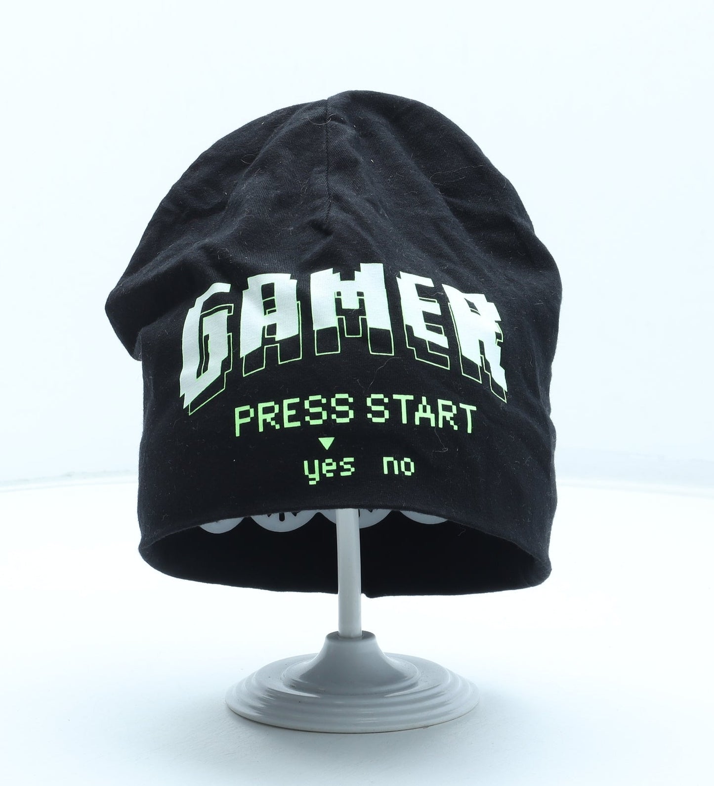 Preworn Boys Black Polyester Beanie One Size - Gamer