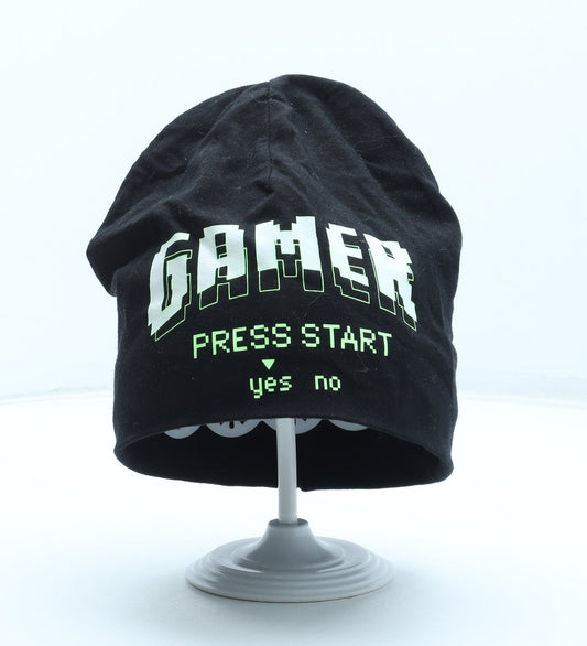 Preworn Boys Black Polyester Beanie One Size - Gamer