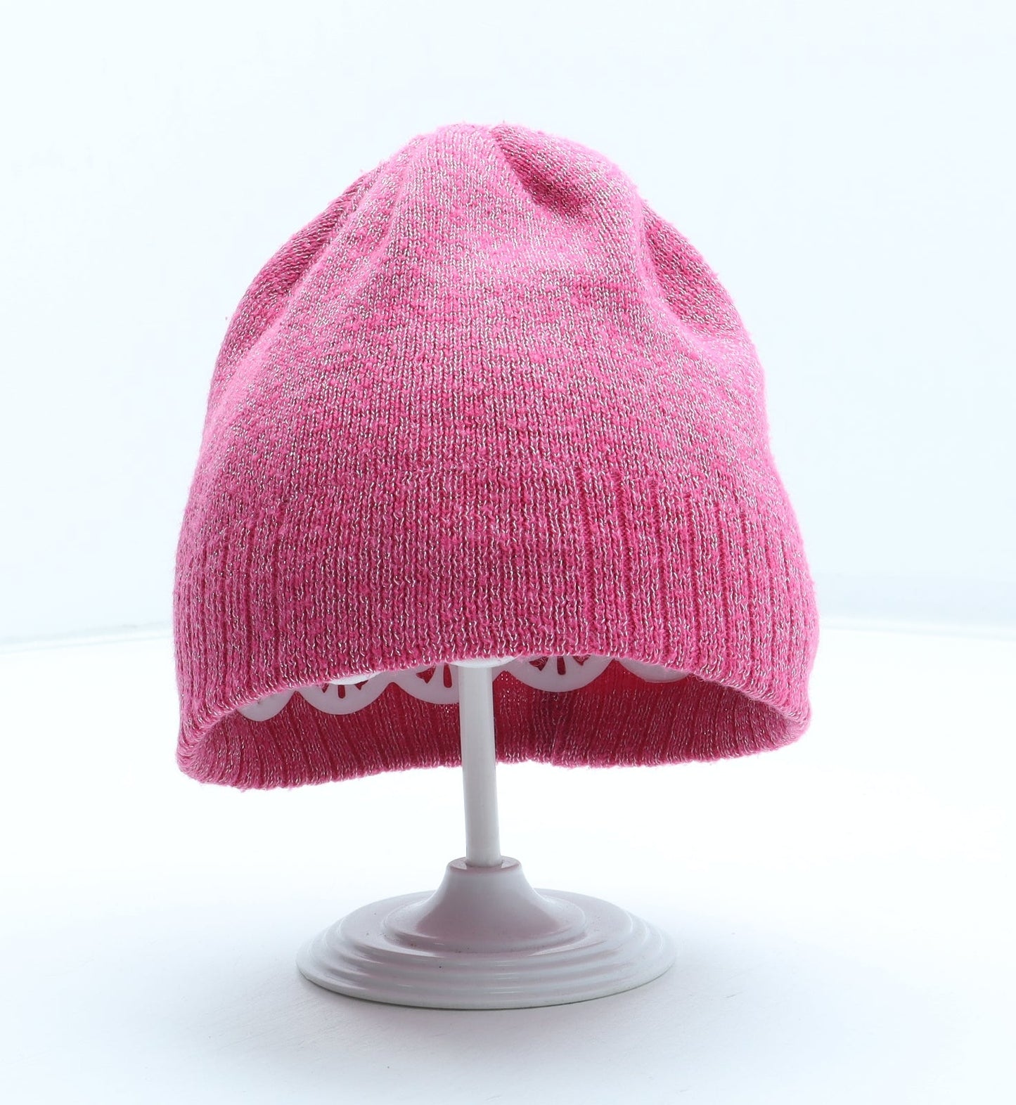 Preworn Girls Pink Acrylic Beanie One Size