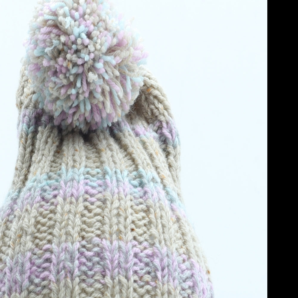 Preworn Womens Multicoloured Striped Acrylic Winter Hat One Size
