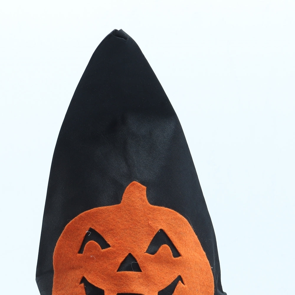 Preworn Girls Black Polyester Bucket Hat Size S - Halloween Pumpkin Witch Hat