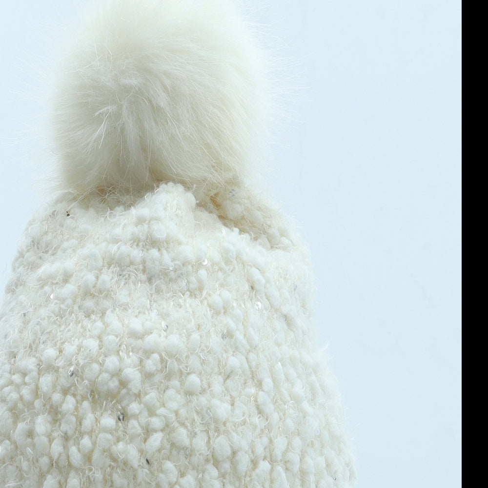 Atmosphere Womens White Acrylic Winter Hat One Size