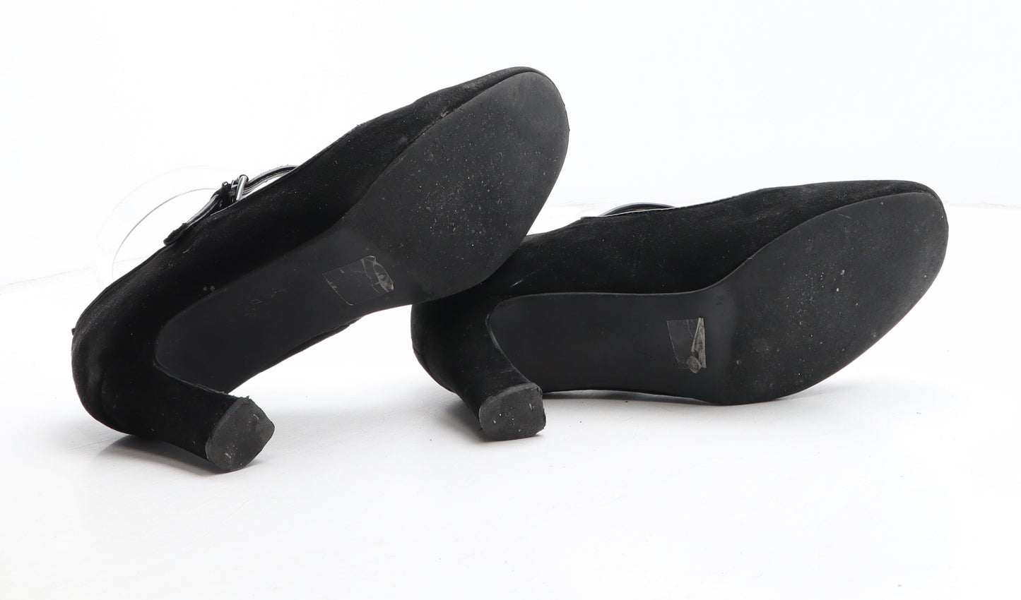Preworn Womens Black Synthetic Strappy Heel UK