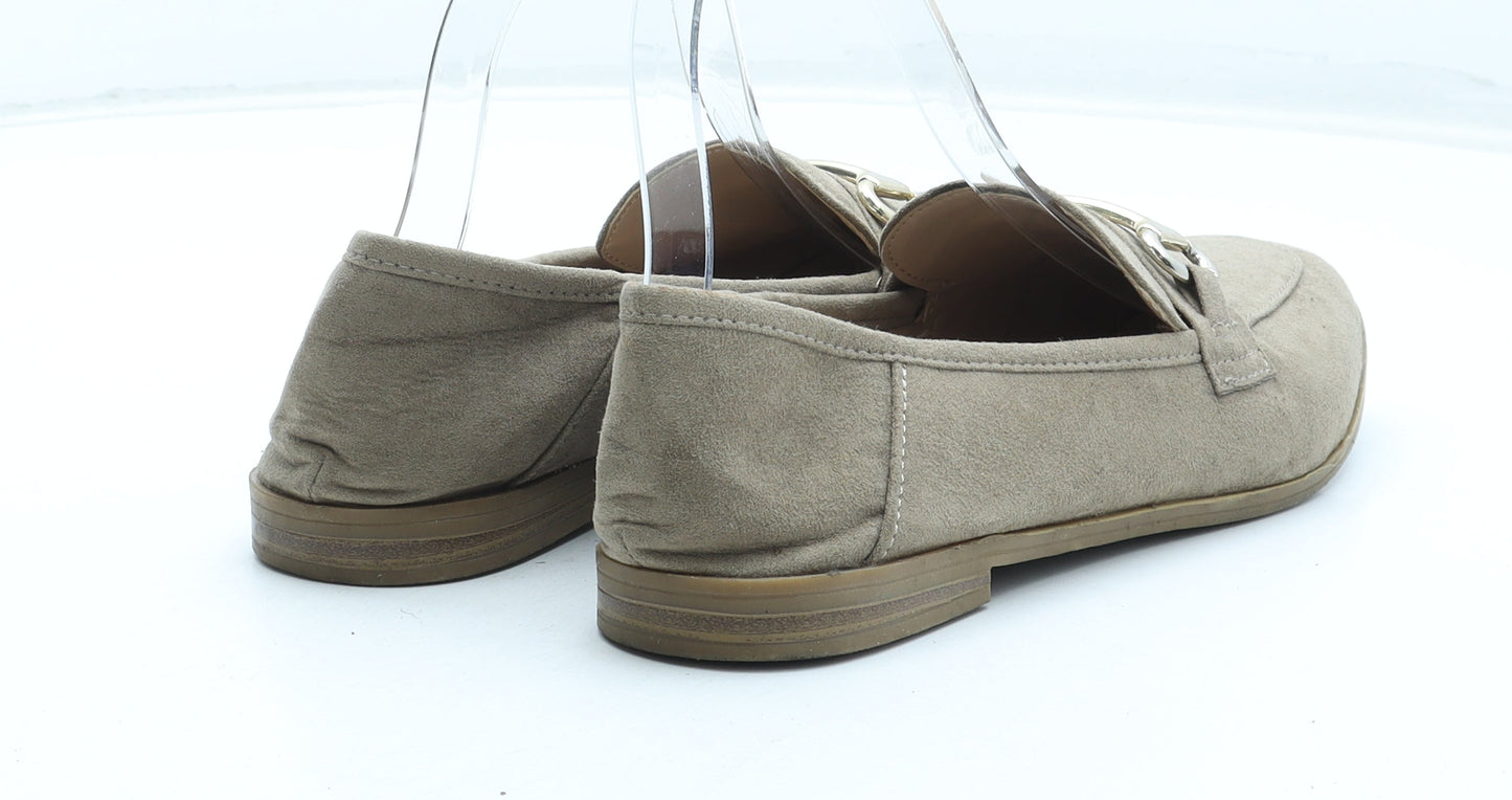 Primark Womens Beige Leather Loafer Flat UK