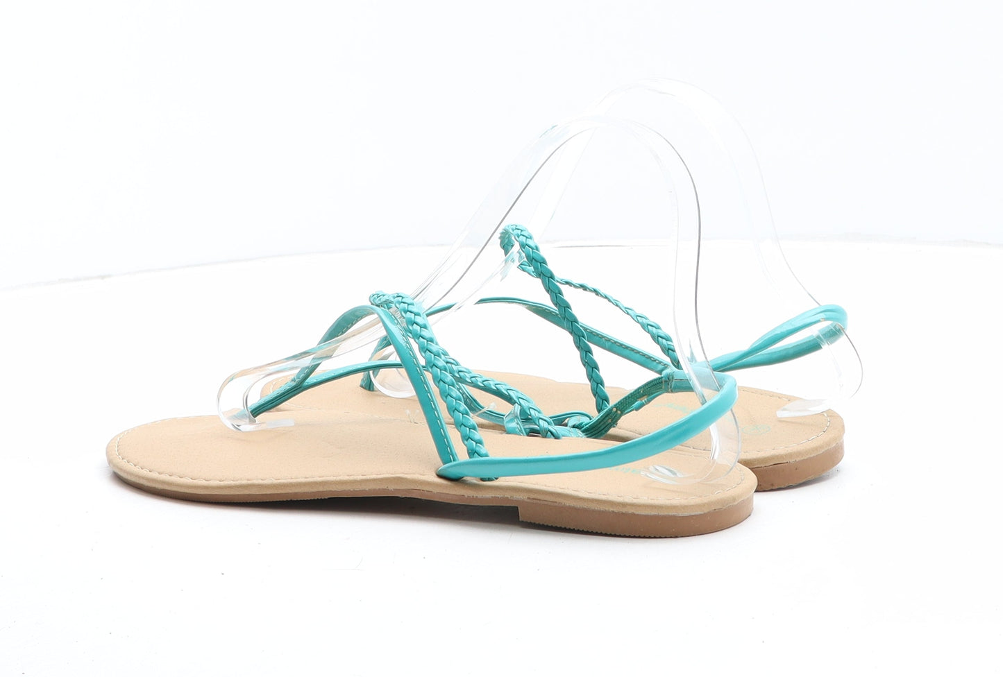 Atmosphere Womens Green Synthetic Thong Sandal UK