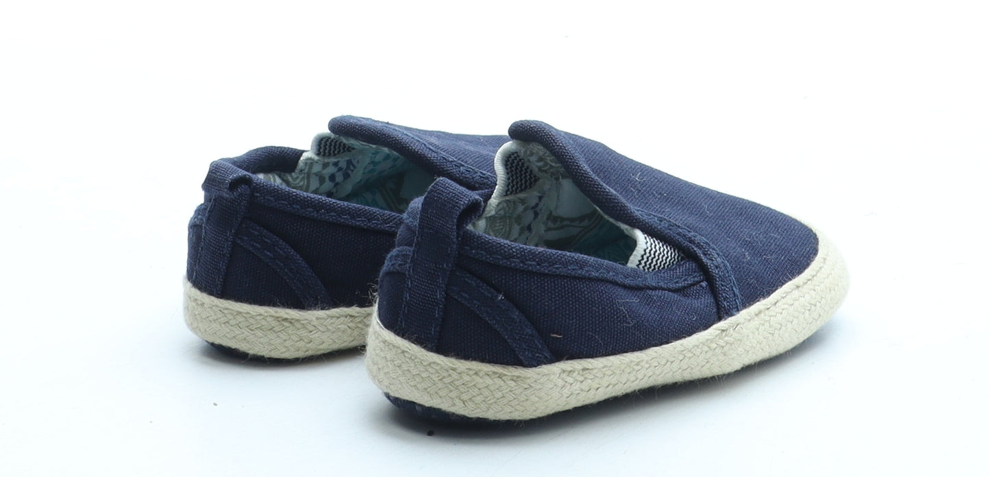 F&F Boys Blue Polyester Espadrille Flat UK 0-6 Months