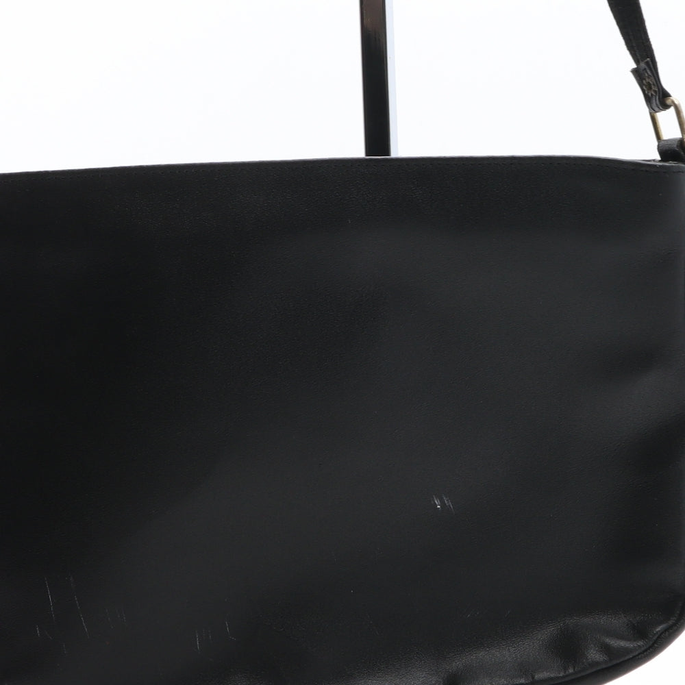 Preworn Womens Black Polyurethane Crossbody Size Small