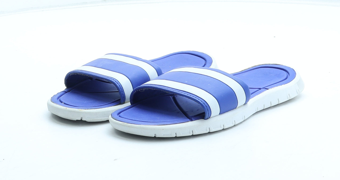 Preworn Boys Blue Colourblock Rubber Slider Sandal UK 12