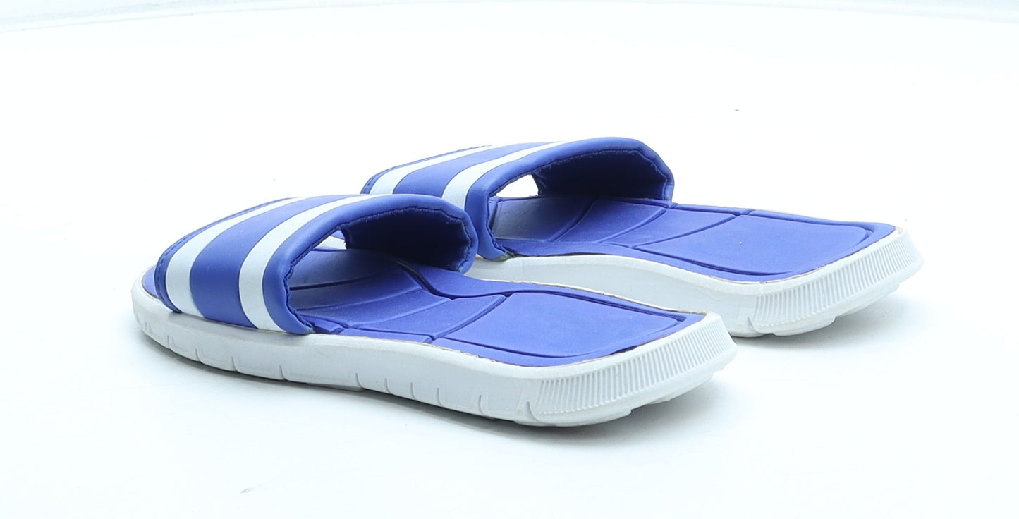 Preworn Boys Blue Colourblock Rubber Slider Sandal UK 12