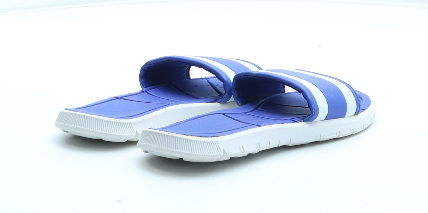Preworn Boys Blue Colourblock Rubber Slider Sandal UK 12