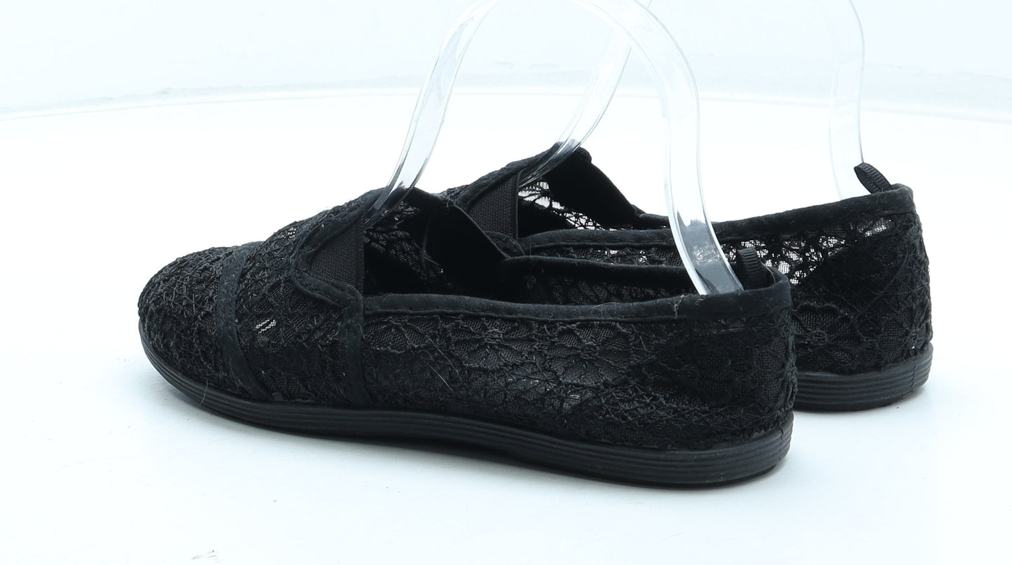 Atmosphere Womens Black Floral Polyester Flat UK