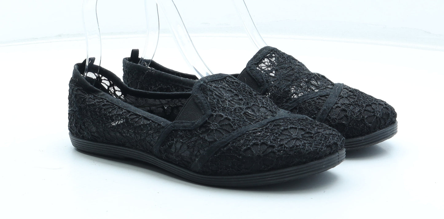 Atmosphere Womens Black Floral Polyester Flat UK