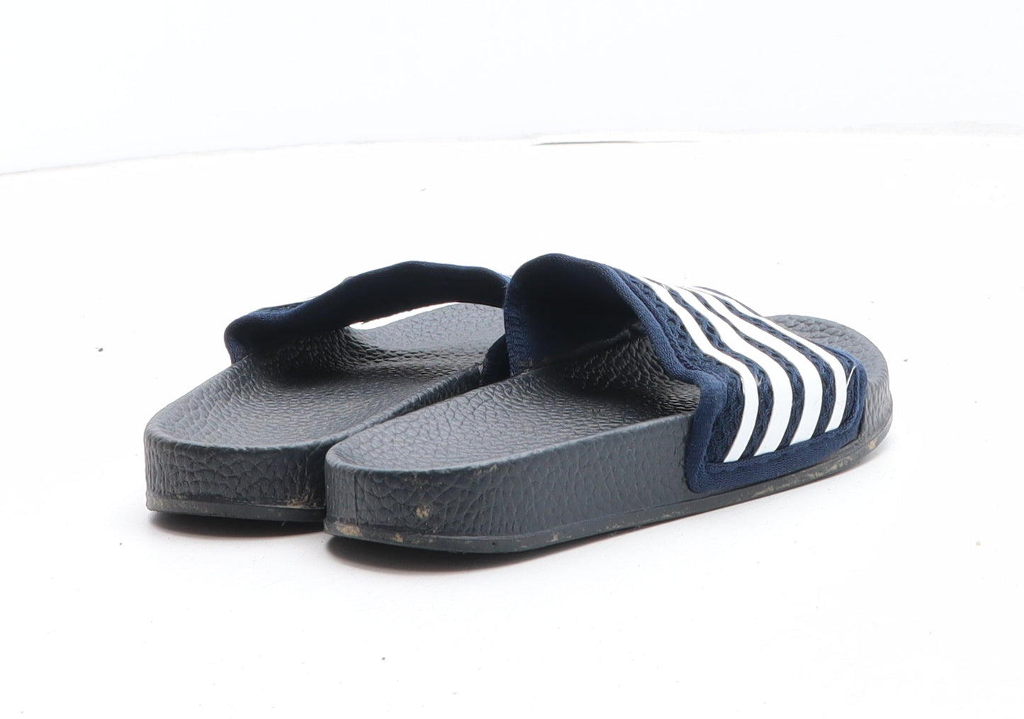 Preworn Boys Blue Striped Synthetic Slip On Slipper UK 10