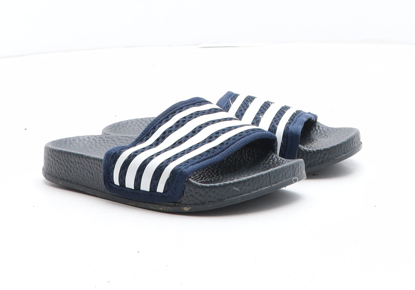 Preworn Boys Blue Striped Synthetic Slip On Slipper UK 10