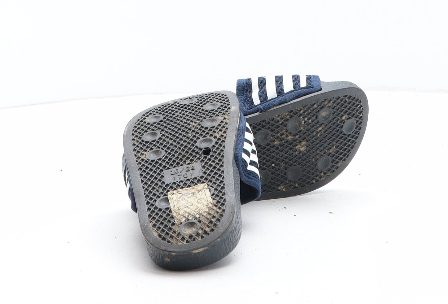 Preworn Boys Blue Striped Synthetic Slip On Slipper UK 10