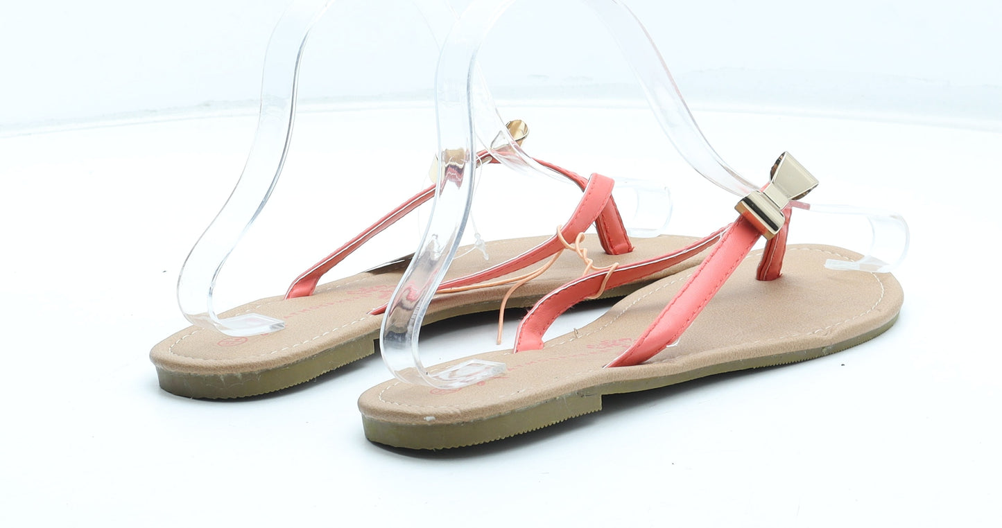 Primark Womens Pink Rubber Thong Sandal UK